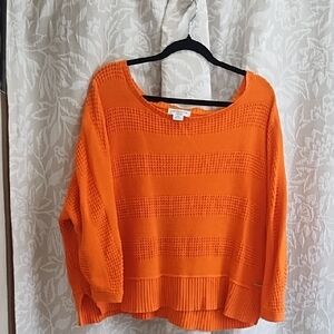 Liz Claiborne Vibrant Orange Crew Neck Sweater